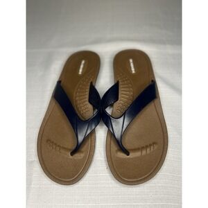 Okabashi‎ Breeze Women's Flip Flops-Toffee/Navy. Rubber arch. Size ML